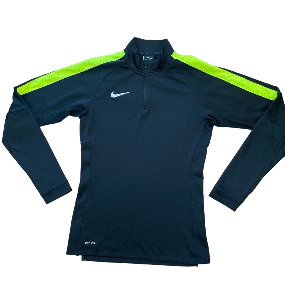 Nike Futbol Women’s Soccer Long Sleeve Shirt Size XS 1/4 Zip Black And‎ Yellow